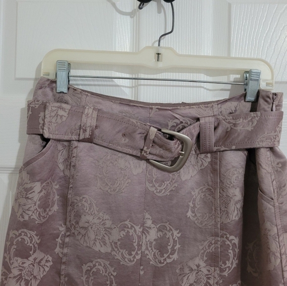 Purificacion Garcia Pencil Skirt Size 6/8 Cotton Silk Blend Spain Elegant Purple - Picture 4 of 12